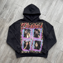 Load image into Gallery viewer, Desires Black Cropped 400GSM Hoodie Streetwear Graphic Y2K Unisex Cotton
