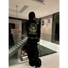 Load image into Gallery viewer, Hazard Streetwear Hoodie Black Cropped 400GSM Streetwear Graphic Y2K Unisex Cotton
